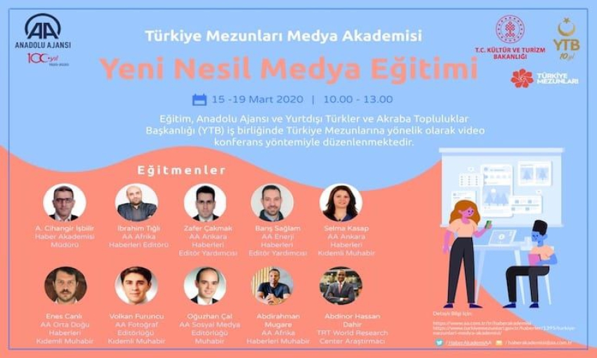YTB ile AA iş birliğinde Türkiye mezunlarına yönelik &quot;Yeni Nesil Medya Eğitim Programı&quot; başladı