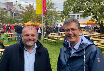 BU: v.r. Oberbürgermeister Christian Schuchardt und Landrat Thomas Eberth luden zum Ehrenamtsfest. Foto: Uwe Zimmermann