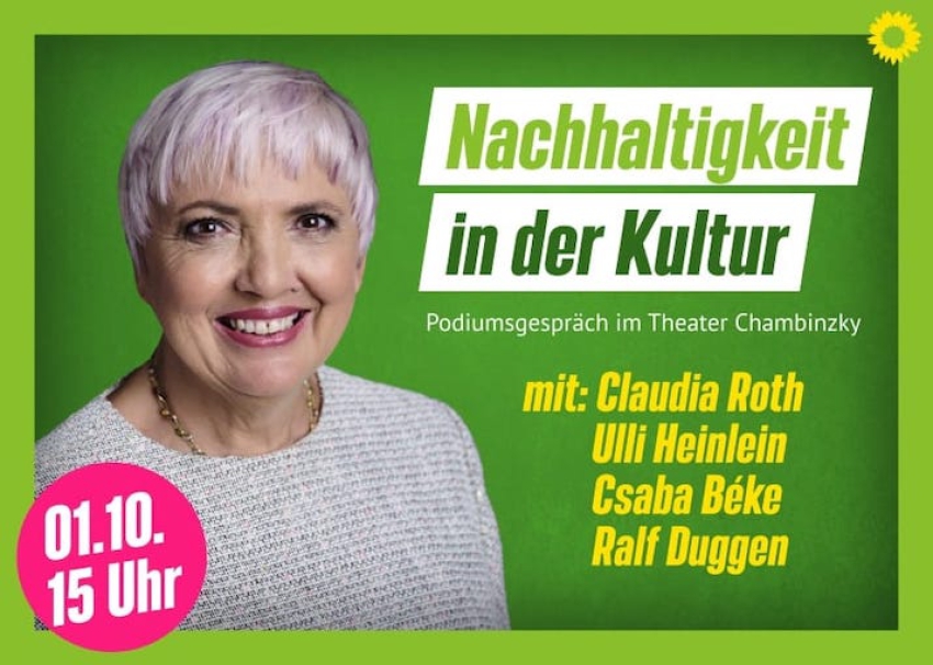 “Nachhaltigkeit in der Kultur” mit Claudia Roth am 01.10.23